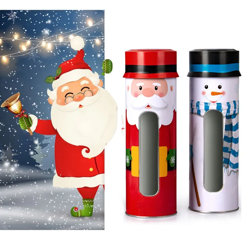 Фабрика индивидуальные жестяные банки для печенья конфет металлическая упаковка жестяные контейнеры для закусок пищевой класс подарки круглые рождественские жестяные банки