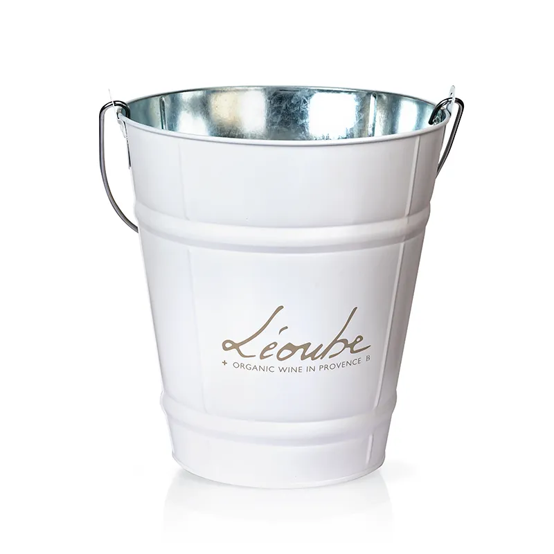 Индивидуальное лого оцинкованные ведра для льда контейнеры для напитков ведра для пива вина шампанского вечеринки домашние бары рестораны металлические ведра для пива с ручкой