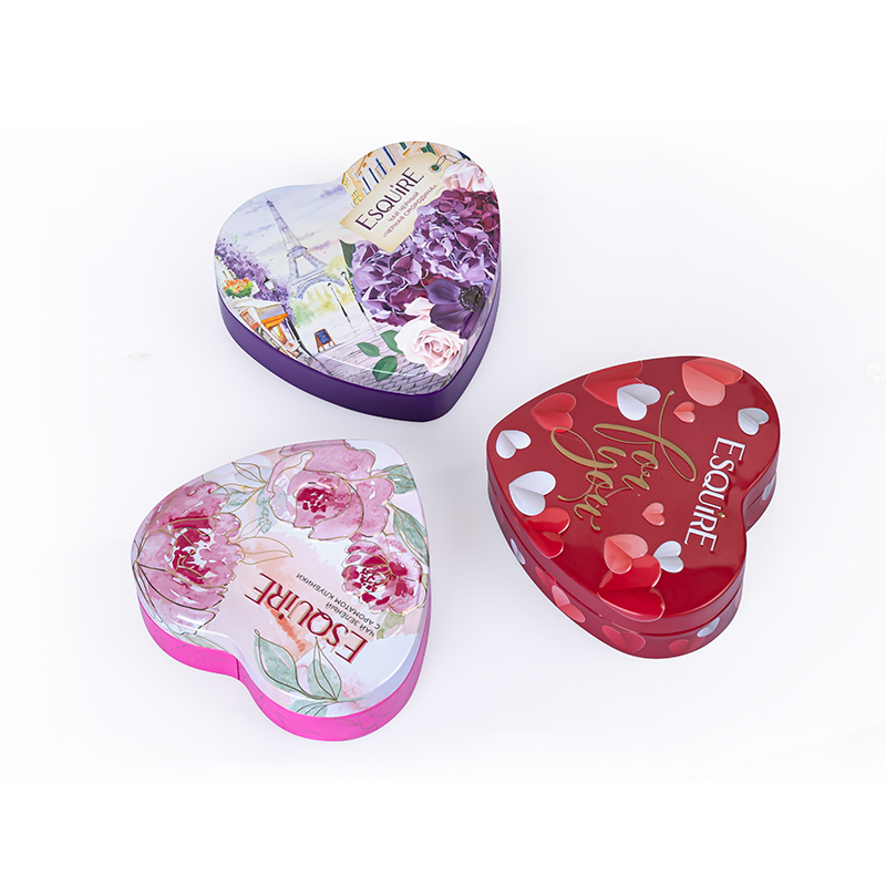 Индивидуальная печать пустая жестяная банка упаковка для шоколада перерабатываемая жестяная коробка в форме сердца для конфет печенья металлического подарка свадьбы дня святого валентина