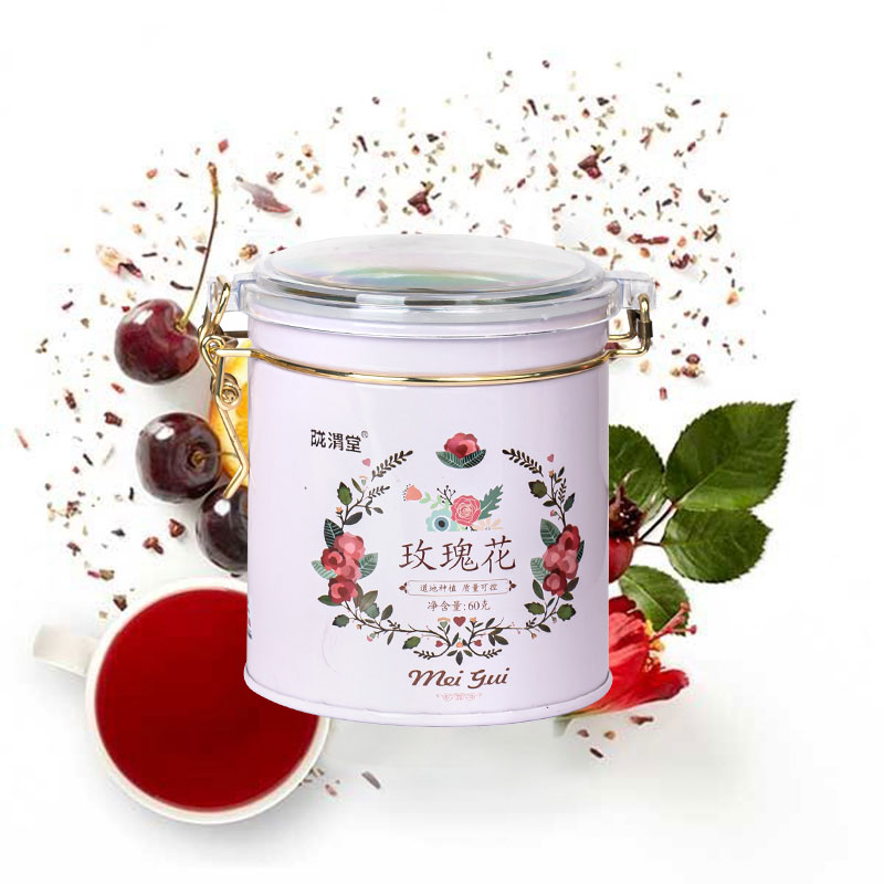 Фабрика индивидуальные жестяные банки для упаковки кофе чая с розой металлические контейнеры круглые жестяные банки для домашнего хранения конфеты закуски чайные жестяные коробки с застежкой