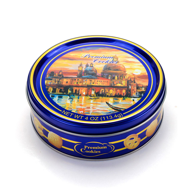 Фабрика поставщик пищевой класс индивидуальные круглые жестяные коробки для печенья конфет большие рождественские жестяные банки для торта