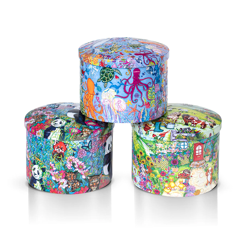 Фабрика индивидуальная печать жестяная коробка круглая цветочная тисненая пустая металлическая жестяная банка печенье конфеты шоколад торт подарки декоративная жестяная коробка