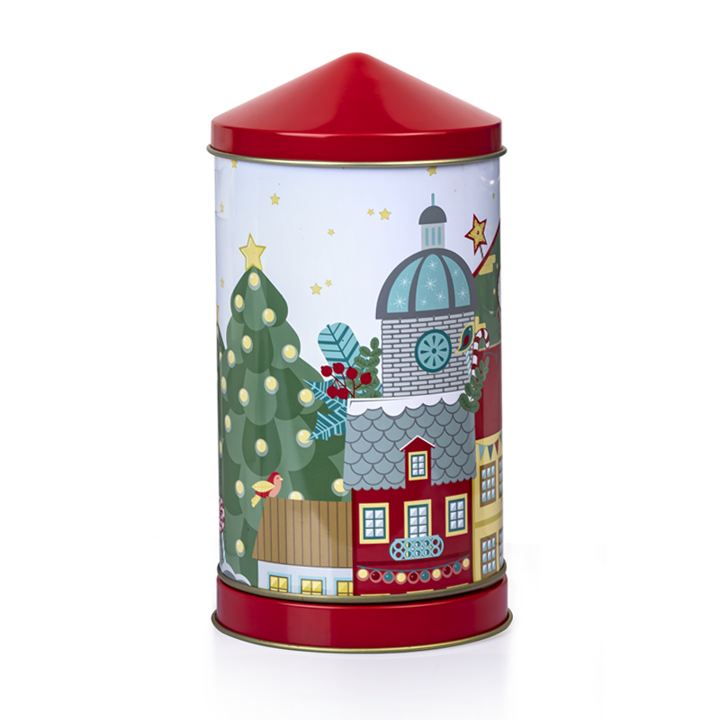 Индивидуальные пустые жестяные банки пищевой класс металлические контейнеры для печенья конфет рождественские подарочные жестяные коробки музыкальные с ручной ручкой