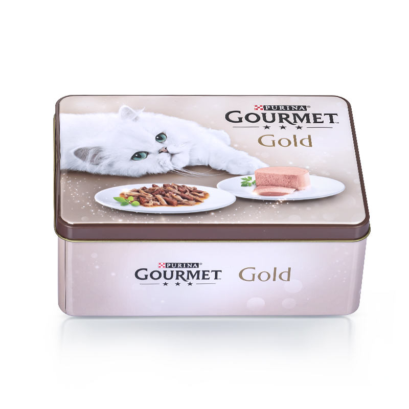 Фабрика NICE-CAN Индивидуальные жестяные контейнеры для хранения пищевых продуктов перерабатываемая металлическая упаковка жестяные коробки для печенья сладостей закусок прямоугольные жестяные банки для корма для домашних животных