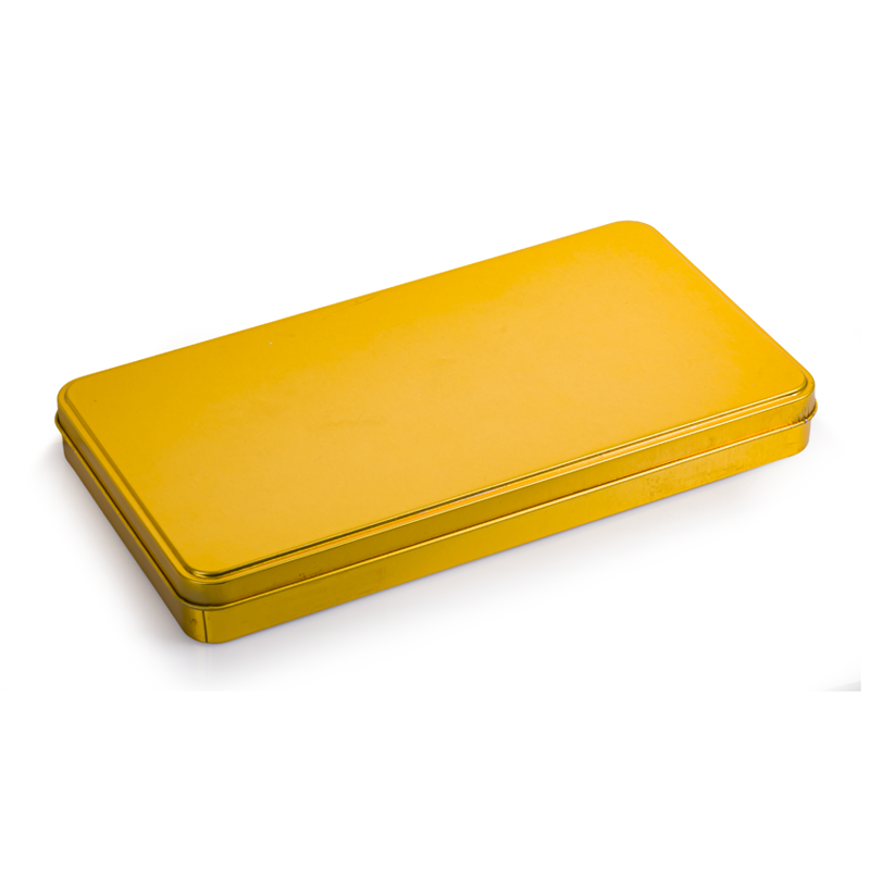 Пищевой класс металлическая жестяная коробка с откидной крышкой сладости конфеты золотистая жестяная банка пищевой класс индивидуальный логотип пустая жестяная коробка для шоколада