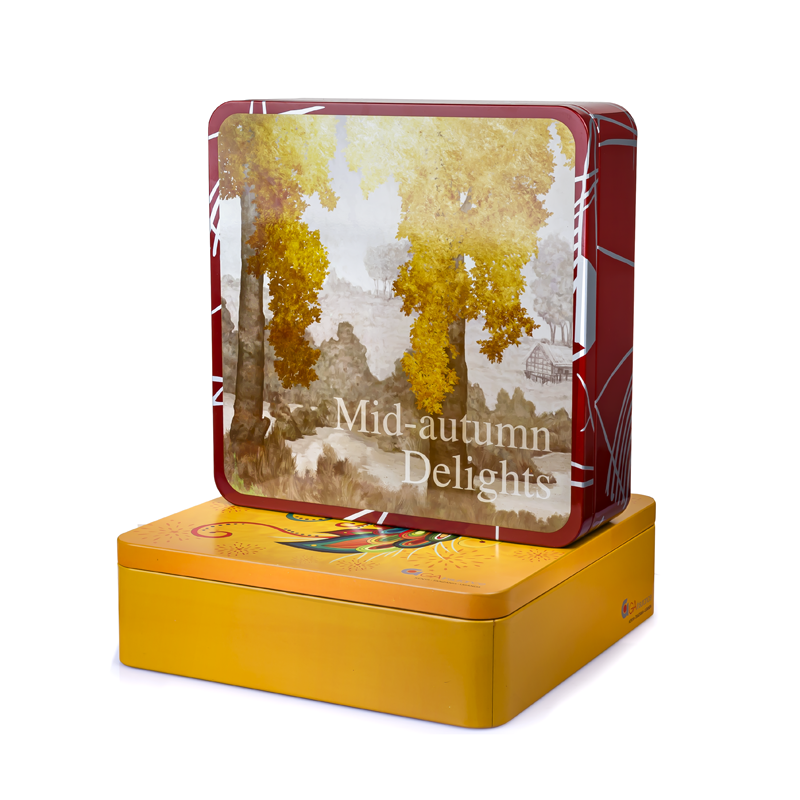 Фабрика NICE-CAN Индивидуальные квадратные металлические коробки для лунных пирогов перерабатываемая упаковка для печенья шоколада подарков пищевой класс жестяная банка