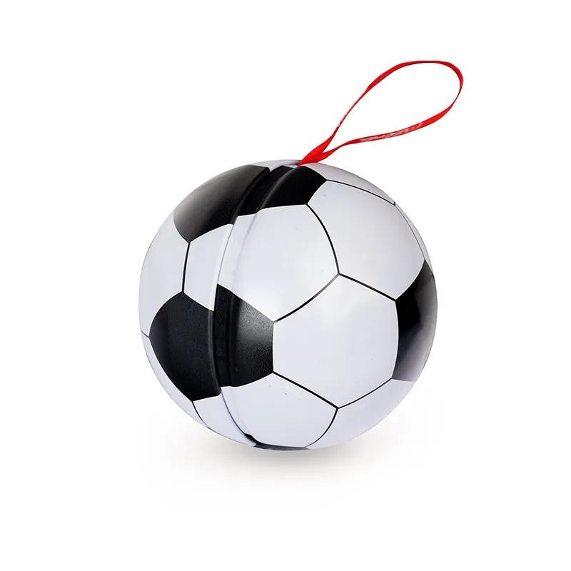 Сферические жестяные подарочные банки футбольный принт совместный индивидуальный заказ сферические металлические банки производство Гуандун Китай