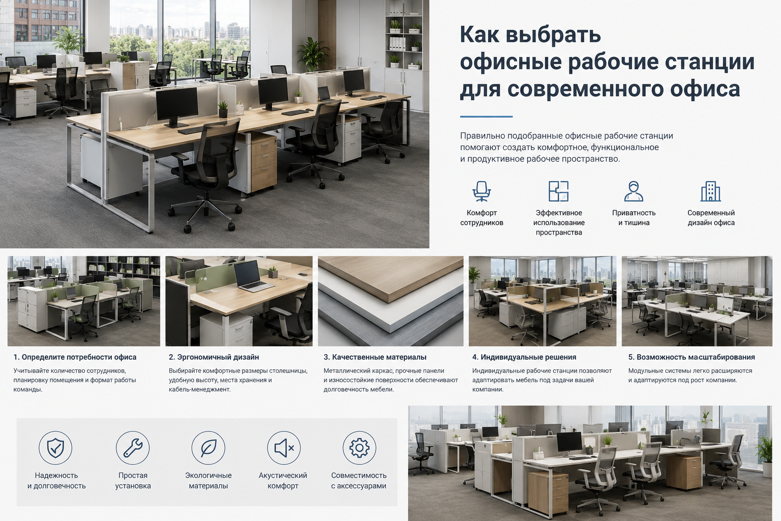 Как выбрать офисные рабочие станции для современного офиса: 7 важных факторов в 2026