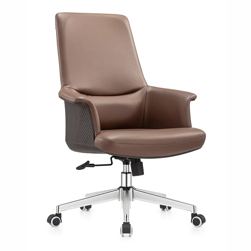 Кожаное поворотное кресло серии TCHP-659