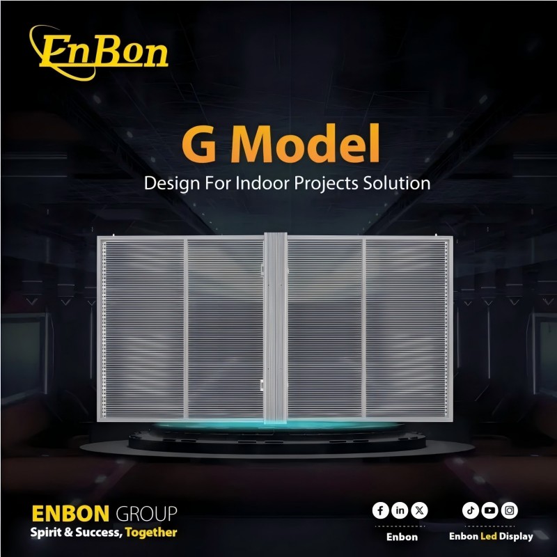 Каталог продукции модели Enbon G – серия светодиодных экранов X-образной гибкой конструкции для внутренних помещений