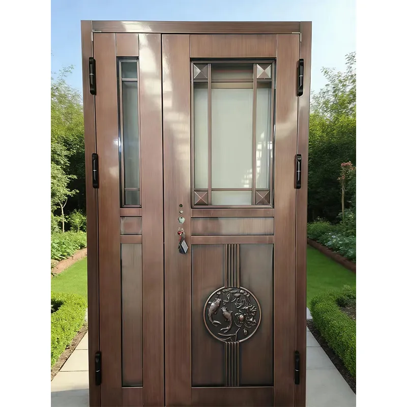 Дверь с имитацией под медь в новокитайском стиле на заказ