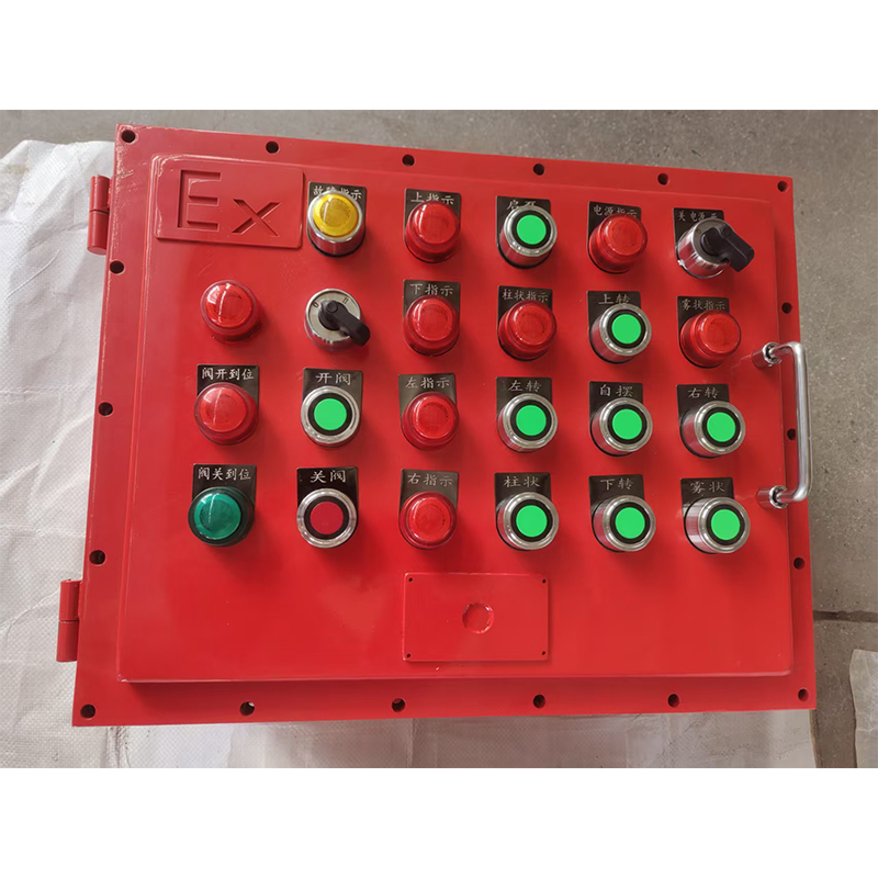 Взрывобезопасный шкаф управления с множественными кнопками