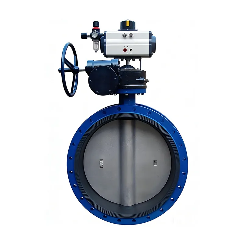 Дисковый затвор фланцевый с двойным управлением