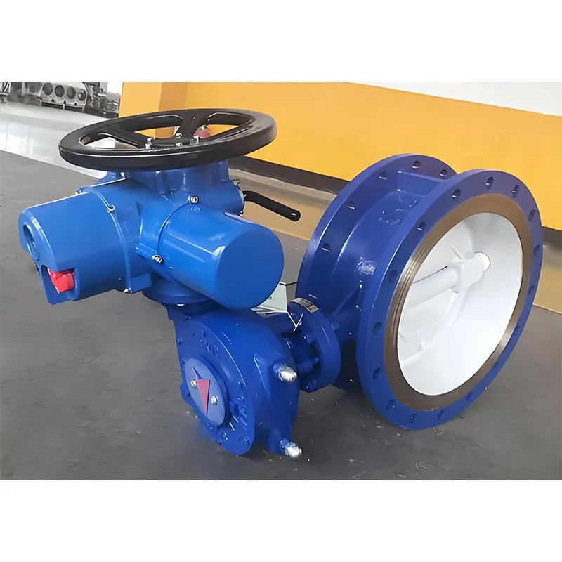 Дисковый затвор фланцевый с электроприводом, с футеровкой из фторопласта