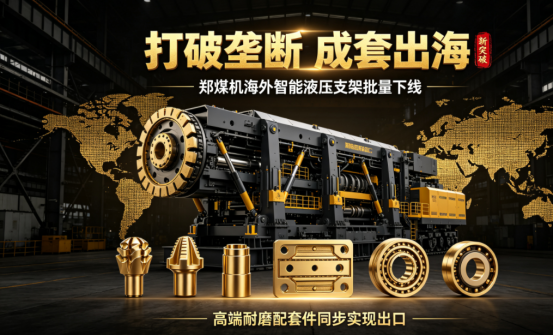 Интеллектуальные гидравлические крепи Zhengzhou Coal Mining Machinery Group отправляются на экспорт крупными партиями, высококачественные износостойкие комплектующие начинают экспортироваться в виде полных комплектов