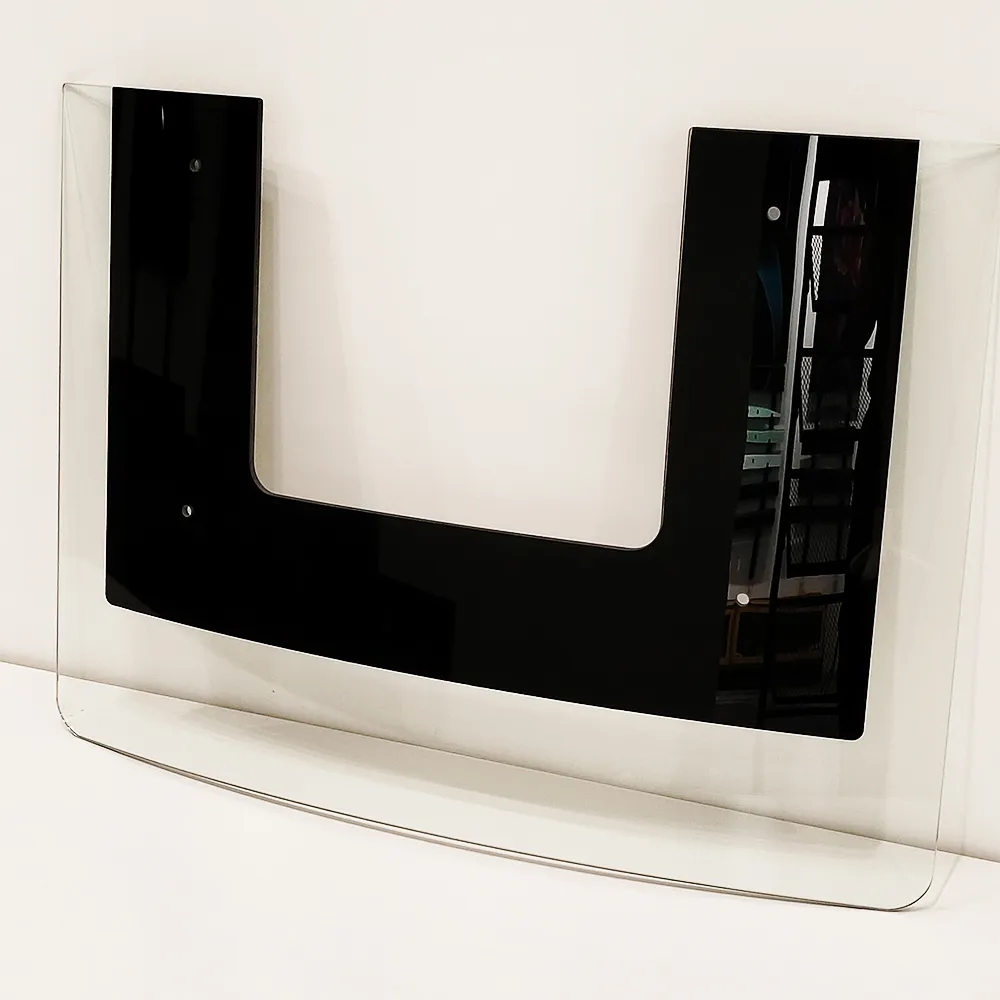 Индивидуальные изогнутые детали сенсорного экрана Шелкография Закаленное стекло 3 мм 4 мм 5 мм Закаленная стеклянная панель для кухонной вытяжки