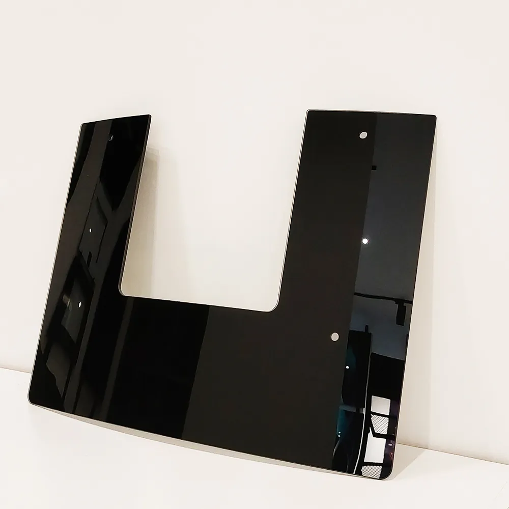 Индивидуальная панель для кухонной вытяжки из закаленного стекла с высокой термостойкостью, изогнутая, защищающая от брызг, закаленная стеклянная панель для кухонной вытяжки