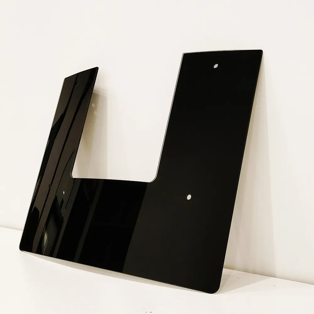 Дизайн стеклянной панели для бытовой электротехники Черный стеклянный лист на заказ для кухонной вытяжки Стеклянная панель для кухни