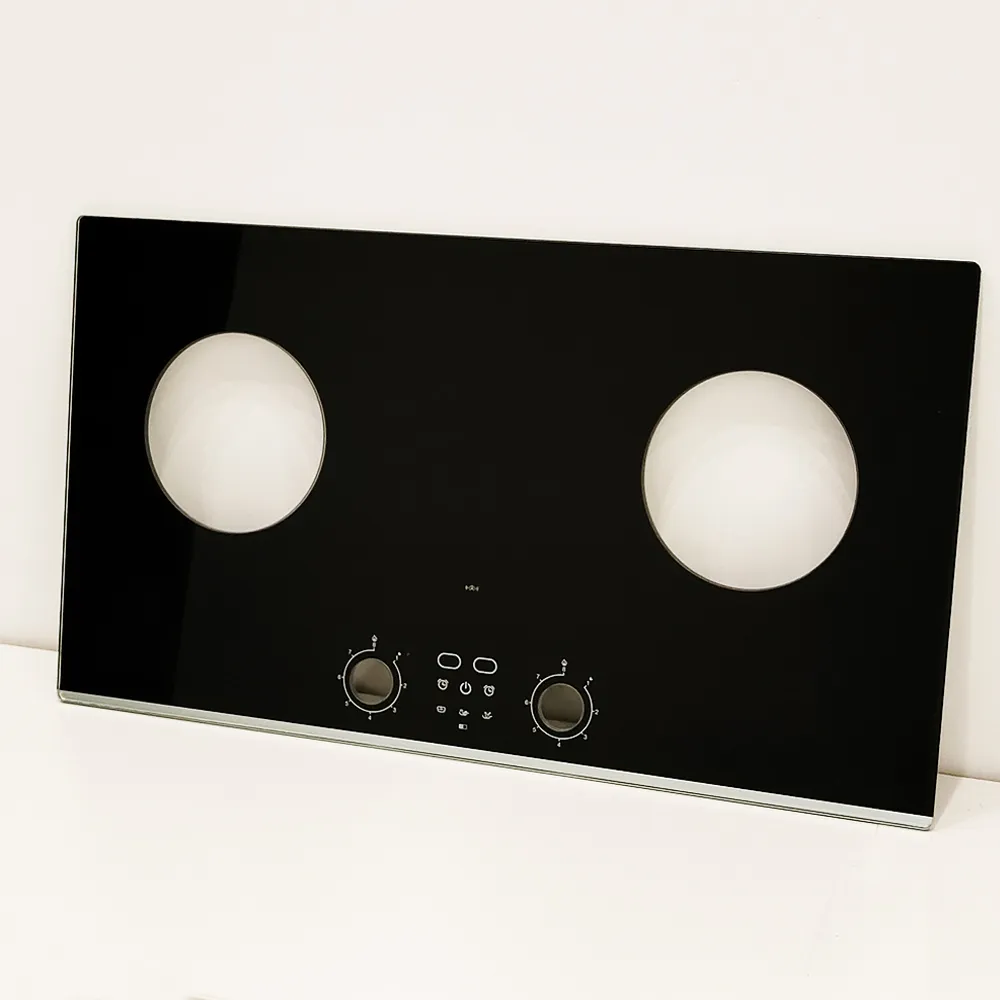 Индивидуальные термостойкие детали для газовой плиты с трафаретной печатью 2 горелки Панель из закаленного стекла Верхний стеклянный лист для газовой плиты