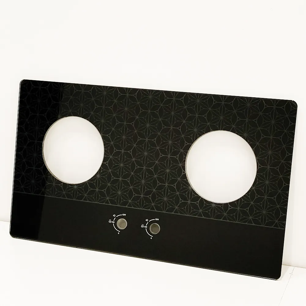 Оптовая продажа индивидуальных панелей управления для газовых плит, листов из гранул, тонированного газа для газовых плит, закаленного стекла для поверхности плит