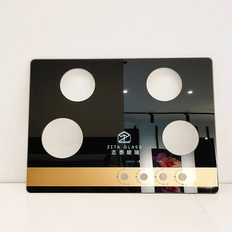 Кухонная газовая плита с панелью из закаленного стекла Газовая плита с двумя конфорками Производство стекла 4 конфорки Кухонная плита Стеклянная панель