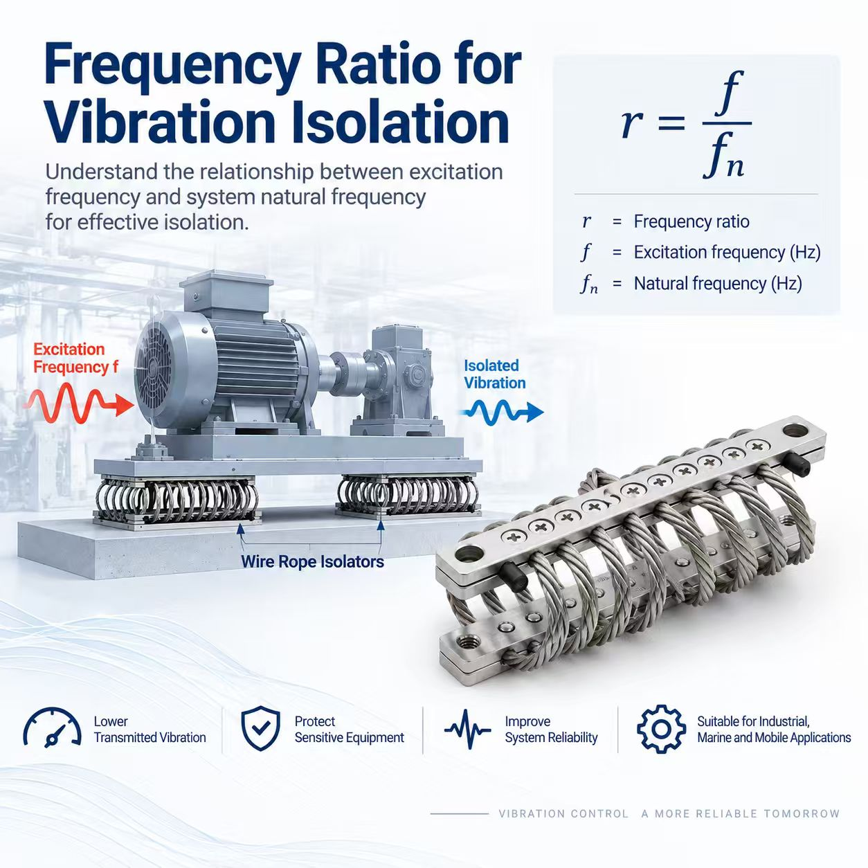 Как рассчитать коэффициент частотного соотношения для виброизоляции
