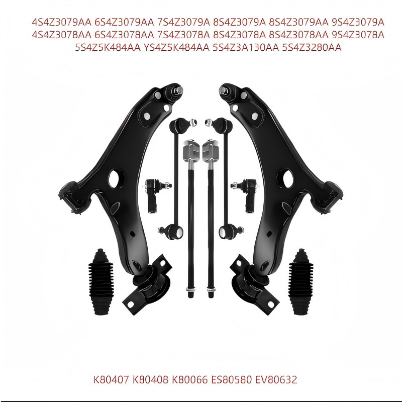 Полный комплект передней подвески и рулевого управления для Ford Focus 2005-2011 FWD 4S4Z3079AA 4S4Z3078AA