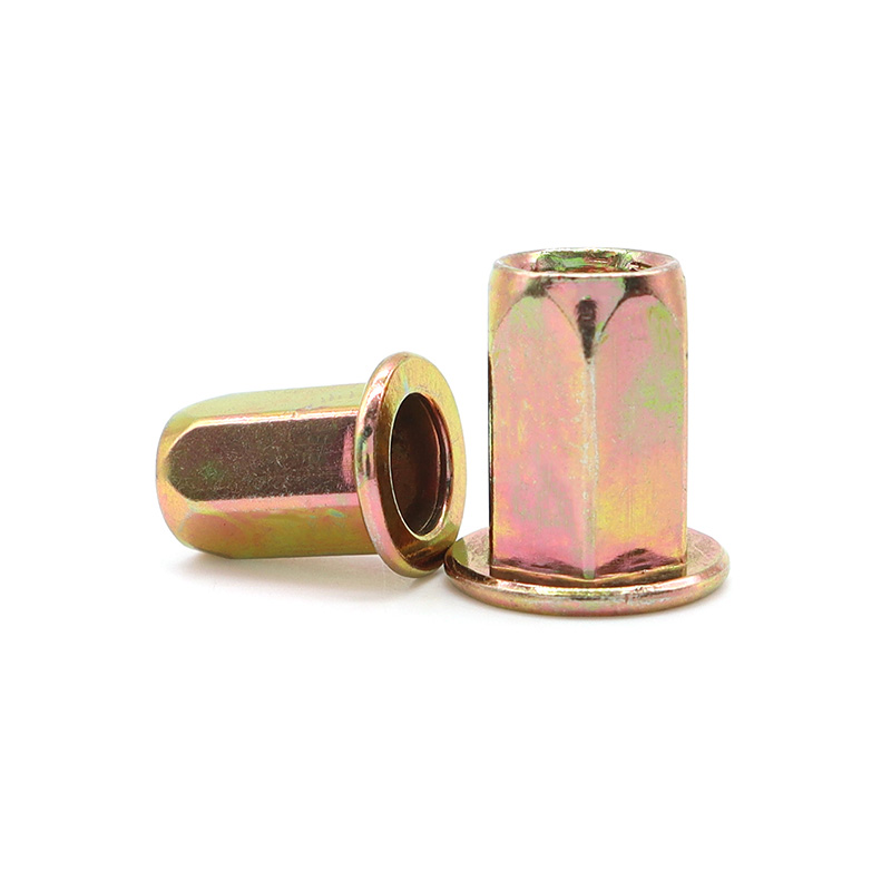 Заклепочная гайка с плоской головкой и полным шестигранником