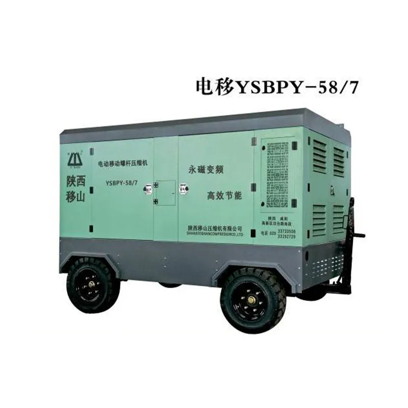 Передвижной винтовой компрессор с частотным преобразователем на постоянных магнитах для тоннелей