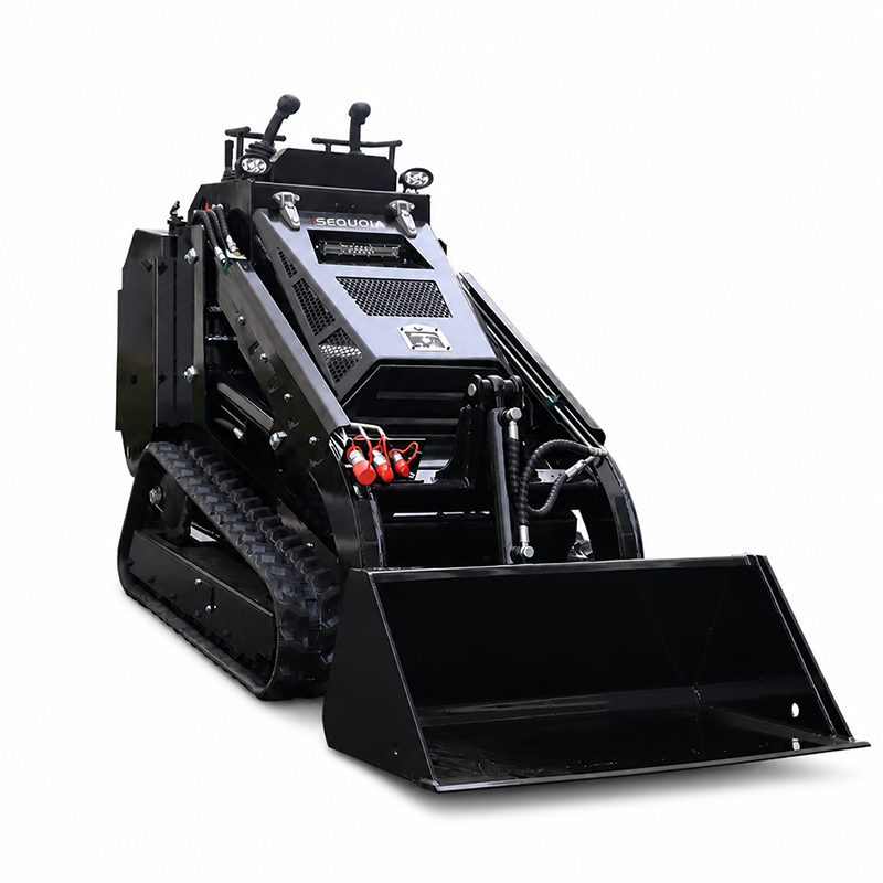 HSS-V800-T (высокоподъёмный гусеничный мини-погрузчик с бортовым поворотом и площадкой для оператора стоя, с вертикальной кинематикой подъёма)