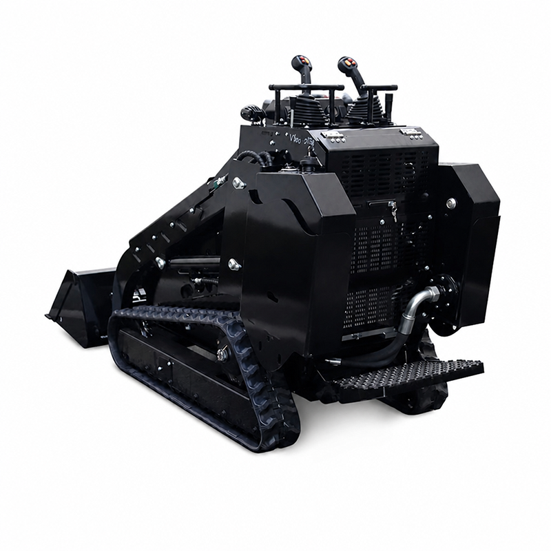 HSS-V800-T (высокоподъёмный гусеничный мини-погрузчик с бортовым поворотом и площадкой для оператора стоя, с вертикальной кинематикой подъёма)