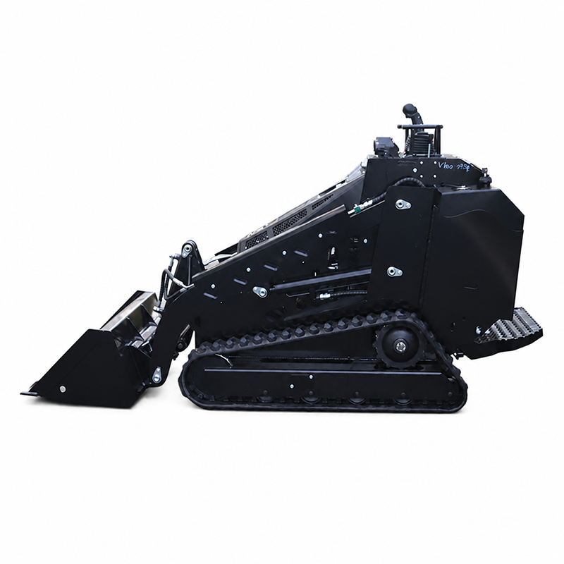 HSS-V800-T (высокоподъёмный гусеничный мини-погрузчик с бортовым поворотом и площадкой для оператора стоя, с вертикальной кинематикой подъёма)
