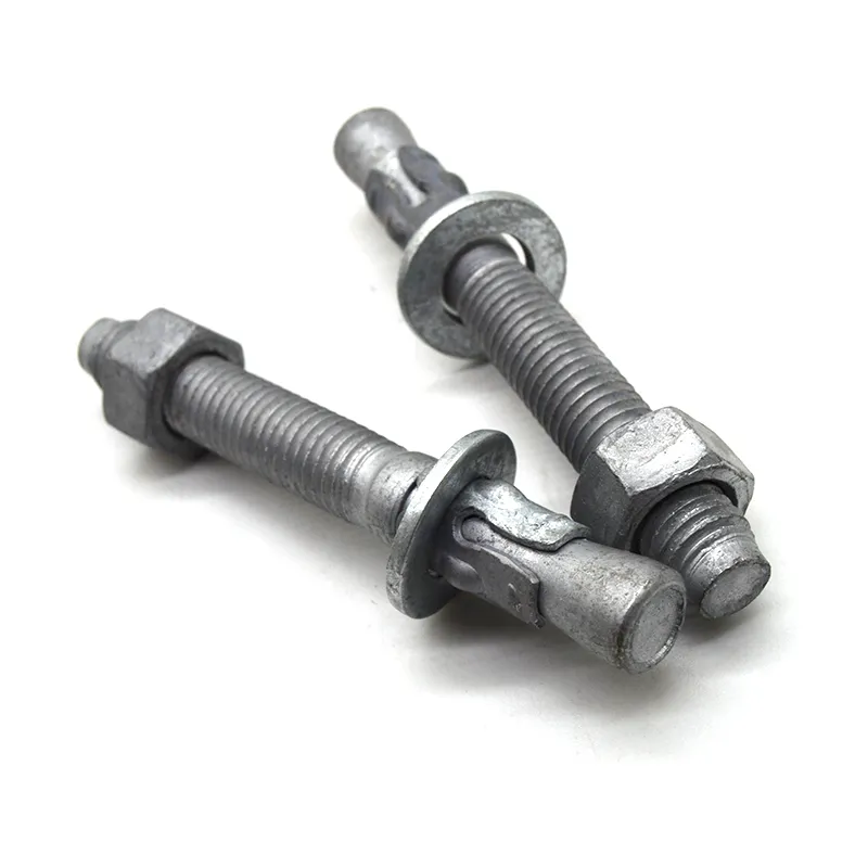 Клиновой анкер с шестигранной гайкой din934 и плоской шайбой din125, углеродистая сталь