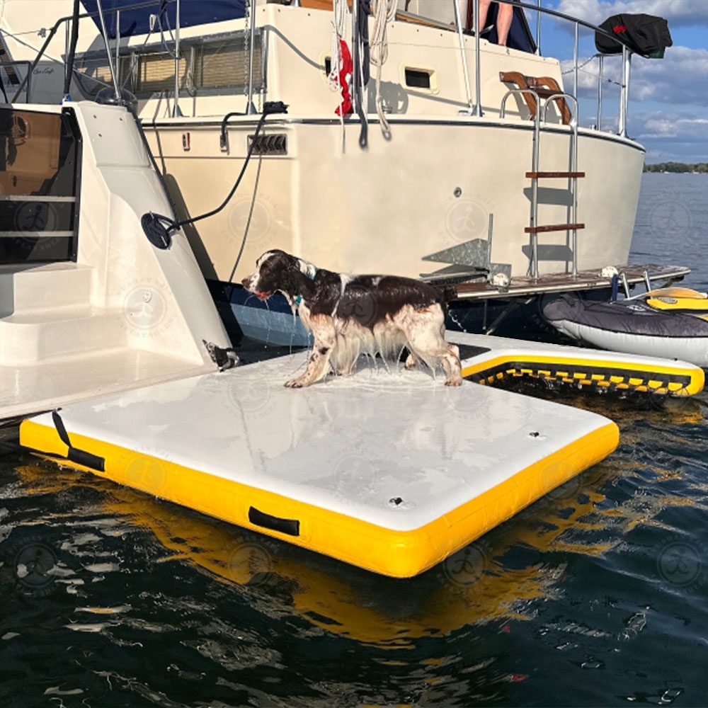 Надувной трап для собак с платформой 2-в-1
