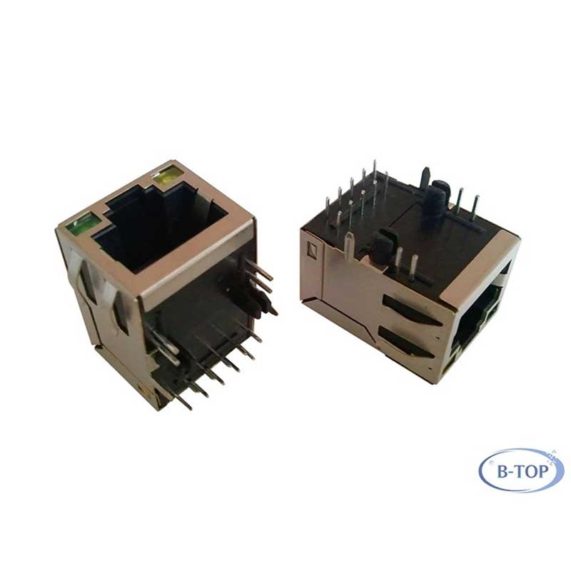 Разъем RJ45 1×1, фильтр 1000Base-T, высота 0,85 дюйма, защелка вверх