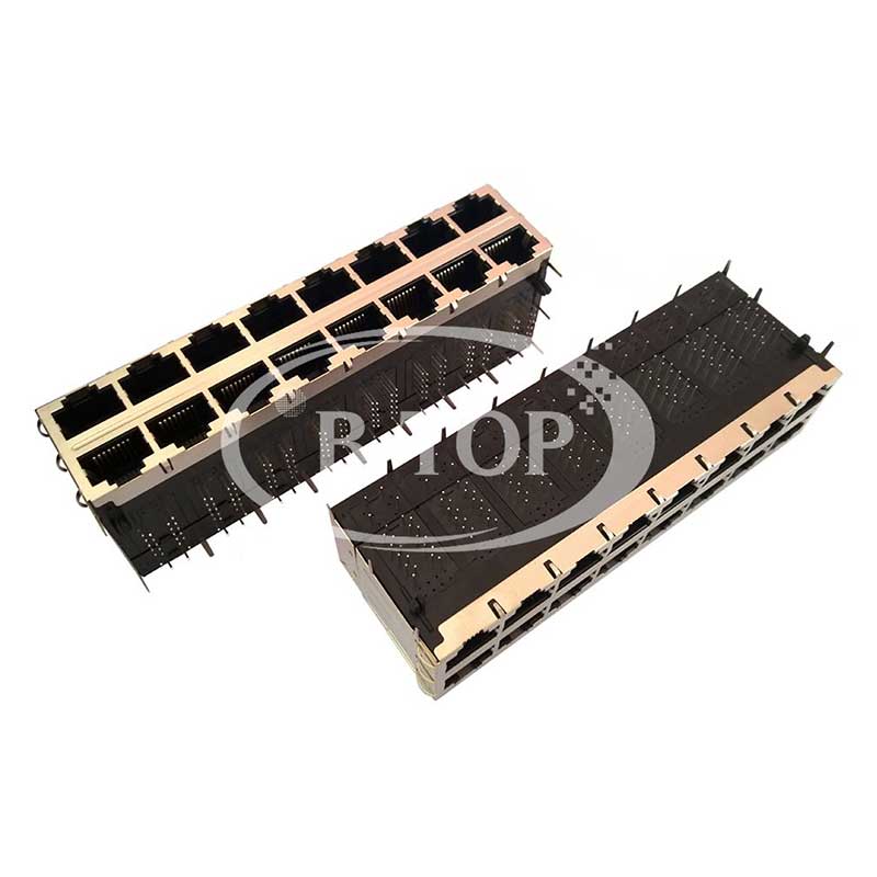 Разъем RJ45 2×8, PoE+, встроенный гигабитный фильтр, без светодиода