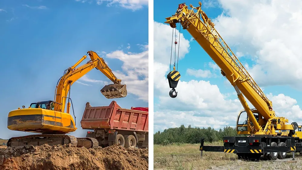 Изображение: Точные движения крупной строительной техники — экскаваторов и кранов — обеспечиваются высокоэффективными редукторами.