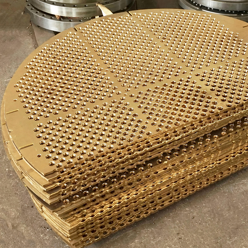 Перегородка из морской латуни C46400, устойчивая к коррозии в морской воде, изготовление на заказ для равномерного распределения потока в теплообменнике