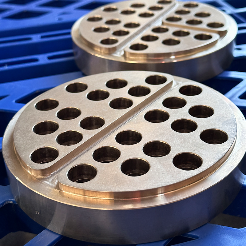 Трубная решетка из медно-никелевого сплава C70600, устойчивая к коррозии в морской воде, изготовление на заказ для теплообменников