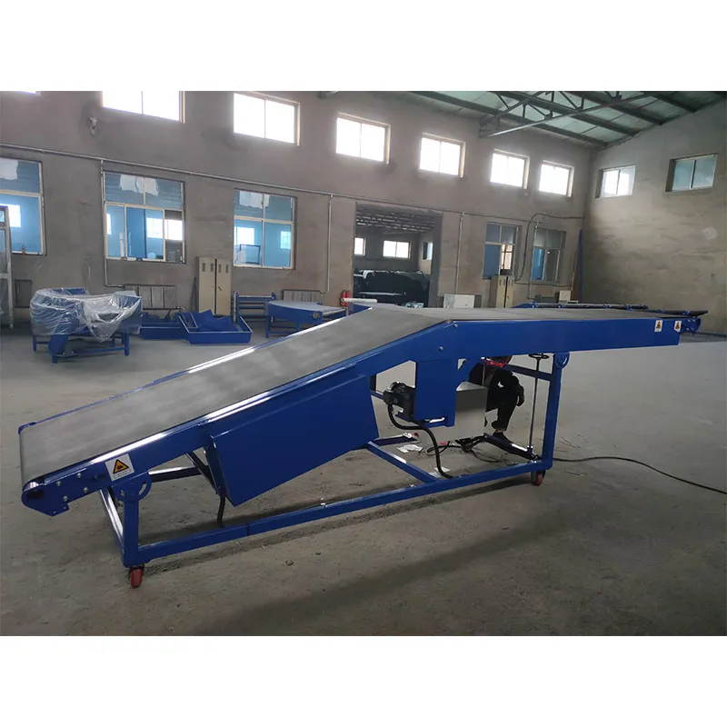 Наклонный телескопический ленточный конвейер