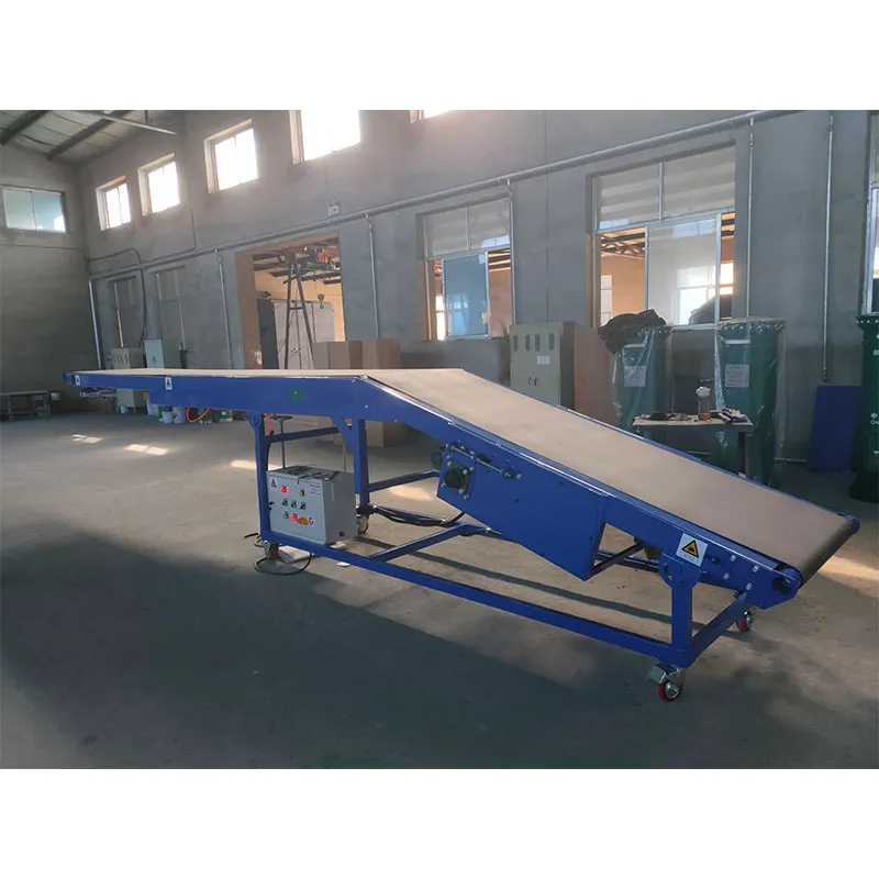 Наклонный телескопический ленточный конвейер