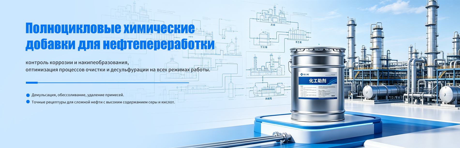 Нефтеперерабатывающие промышленные химикаты banner (2)