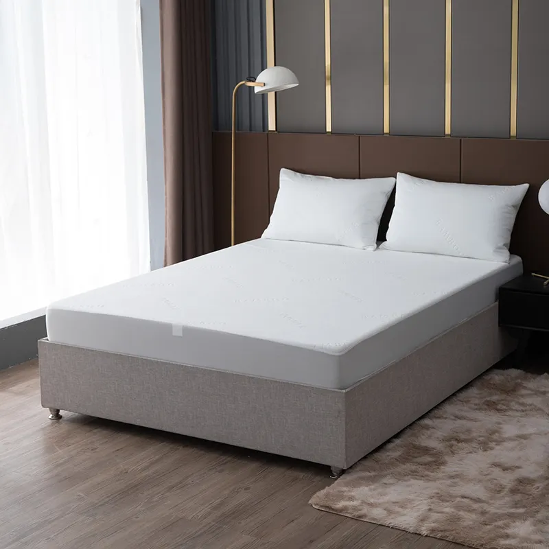 Белый водонепроницаемый защитный чехол для матраса из бамбукового жаккарда