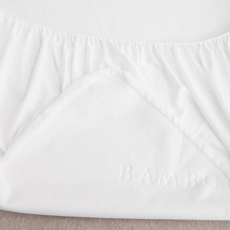 Белый водонепроницаемый защитный чехол для матраса из бамбукового жаккарда