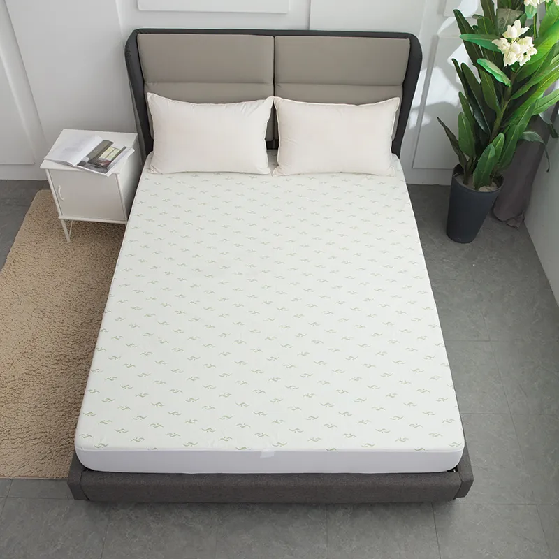 Водонепроницаемый защитный чехол для матраса из бамбукового жаккарда с узором смайлик