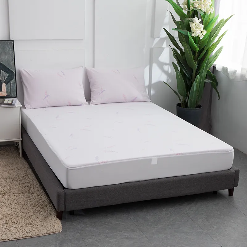 Водонепроницаемый защитный чехол для матраса из полиэфирного жаккарда пропитанного лавандой