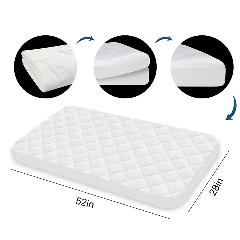 Детский водонепроницаемый защитный чехол для матраса из стеганого бамбукового махра