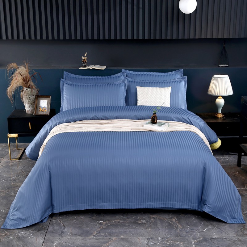 Синий комплект постельного белья из 4 предметов