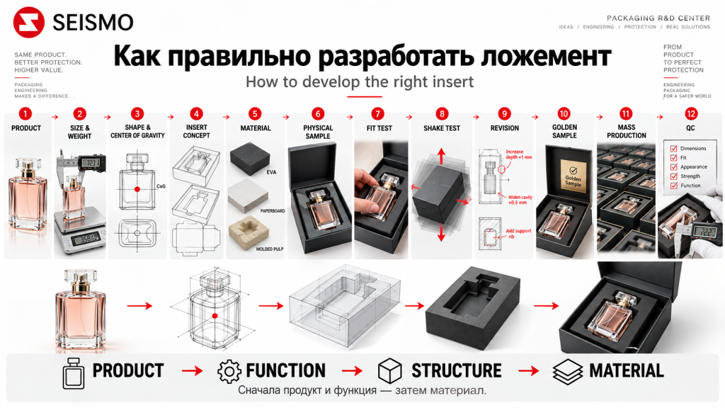 Процесс разработки ложемента для премиальной упаковки