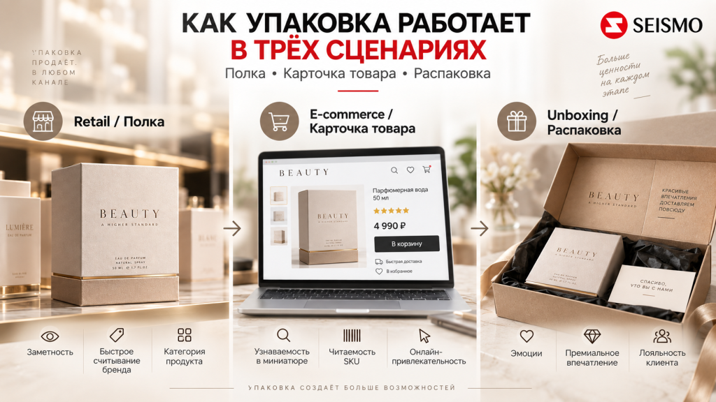 Упаковка в retail, e-commerce и при распаковке